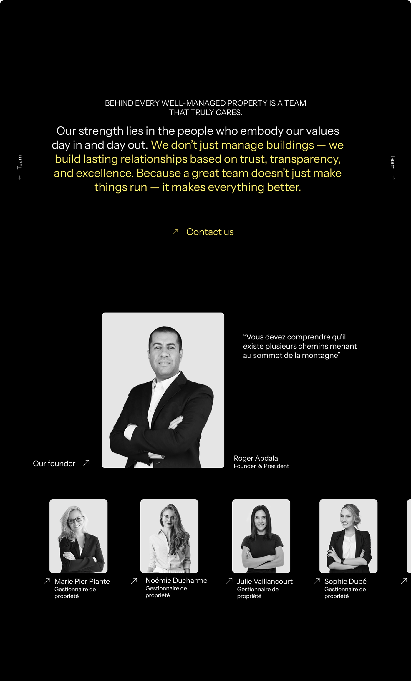 Gestion Samurai — Team section